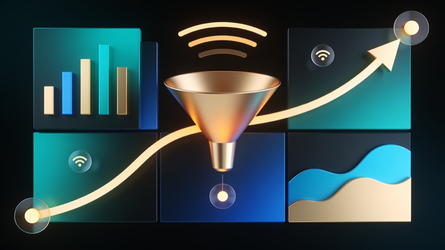 E-commerce growth dashboard with campaign and conversion visuals